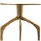 Gold Aluminum Geometric Slim Textured Accent Table